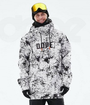 White Black Men's Dope Yeti 2021 Snowboard Jackets | India_D1867