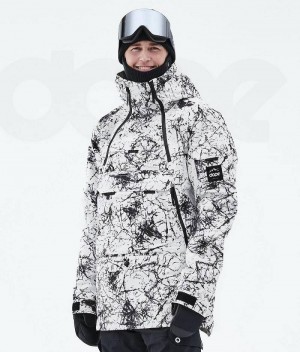 White / Black Men's Dope Akin 2021 Snowboard Jackets | India_D1729