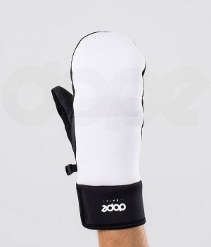 White / Black Men's Dope Signet Snowboard Gloves | India_D1149