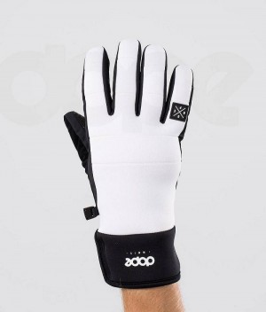 White / Black Men's Dope Signet Snowboard Gloves | India_D1831