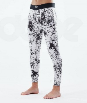 White / Black Men's Dope Snuggle Base Layer Pants | India_D1348