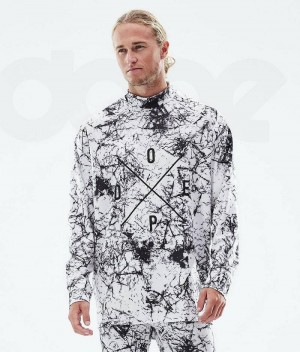 White / Black Men's Dope Snuggle Base Layer Tops | India_D1082