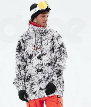 White / Black Men's Dope Wylie Ski Jackets | India_D2269