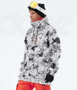 White / Black Men's Dope Wylie Snowboard Jackets | India_D2189