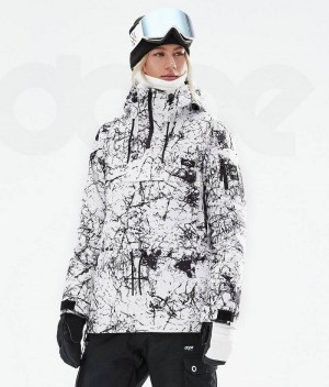 White / Black Women's Dope Annok W 2021 Snowboard Jackets | India_D1052