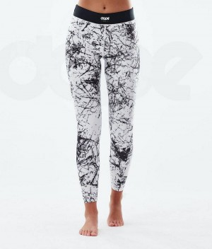 White / Black Women's Dope Snuggle W Base Layer Pants | India_D1653