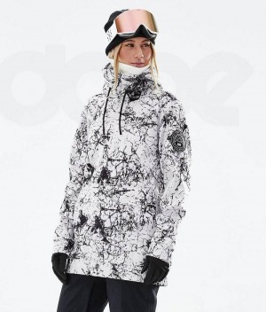 White / Black Women's Dope Wylie W Ski Jackets | India_D2162