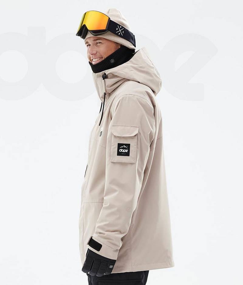 Beige Men's Dope Adept Ski Jackets | India_D1372