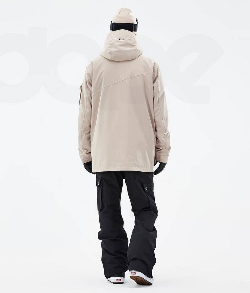 Beige Men's Dope Adept Snowboard Jackets | India_D2340