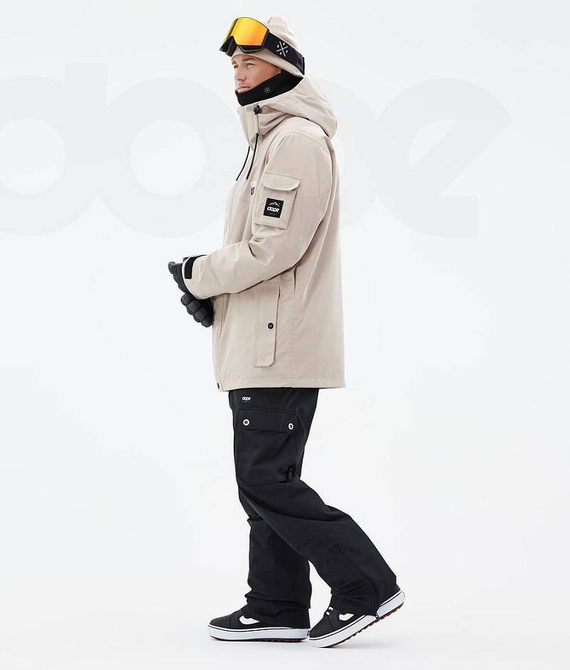 Beige Men's Dope Adept Snowboard Jackets | India_D2340