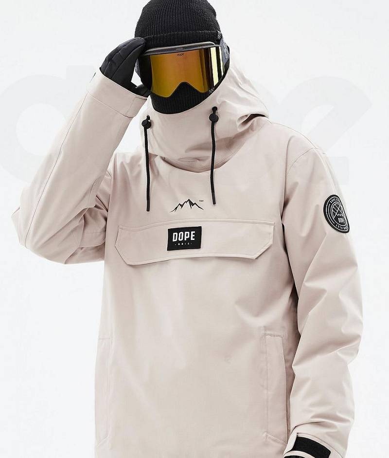 Beige Men's Dope Blizzard Ski Jackets | India_D2089