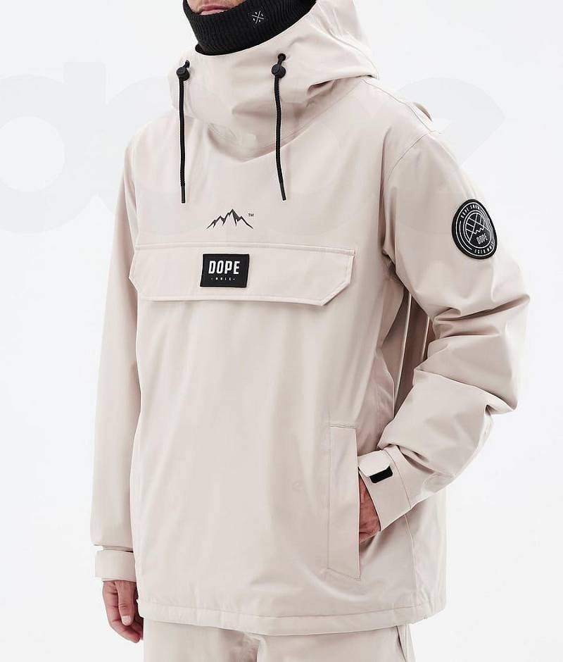 Beige Men's Dope Blizzard Ski Jackets | India_D2089