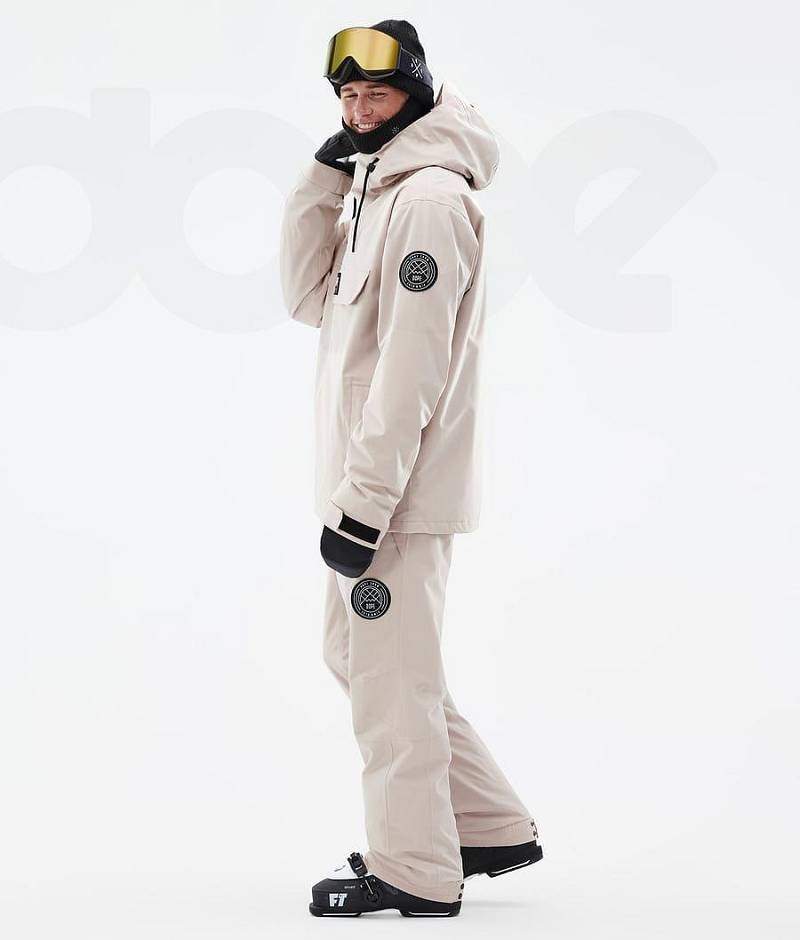 Beige Men's Dope Blizzard Ski Jackets | India_D2089