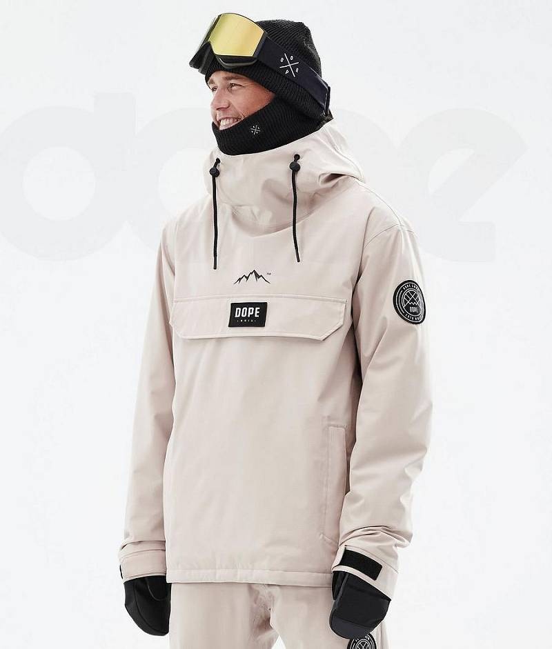 Beige Men\'s Dope Blizzard Ski Jackets | India_D2089