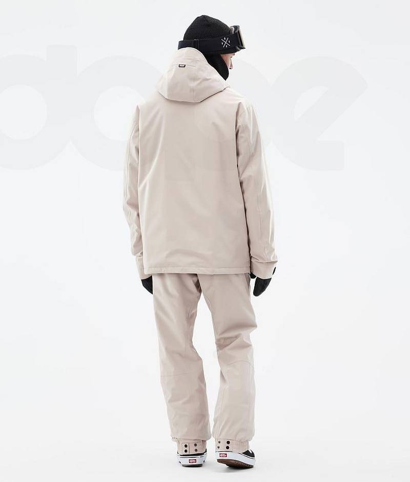 Beige Men's Dope Blizzard Snowboard Jackets | India_D1067