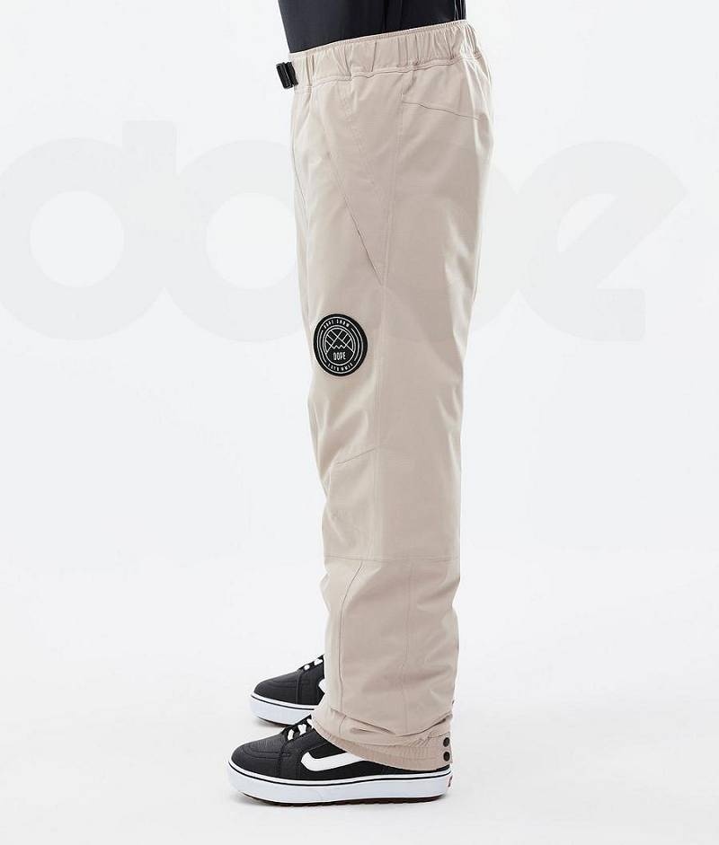 Beige Men's Dope Blizzard Snowboard Pants | India_D1407