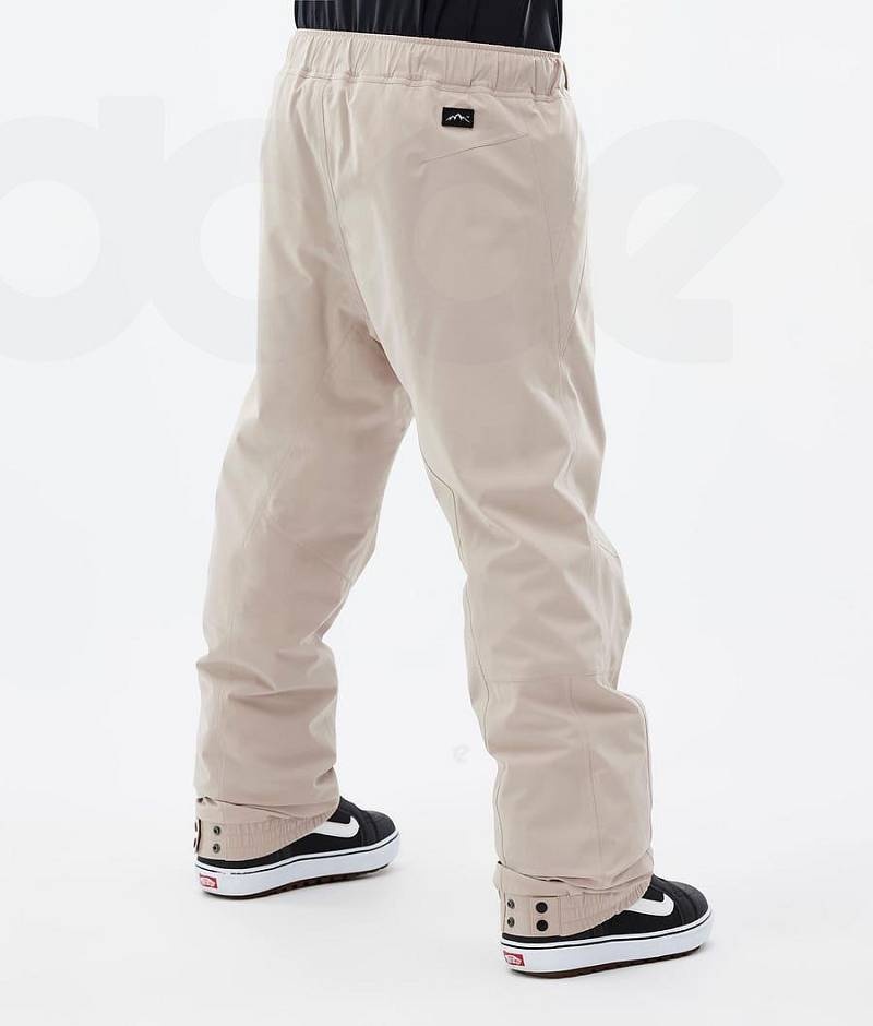 Beige Men's Dope Blizzard Snowboard Pants | India_D1407