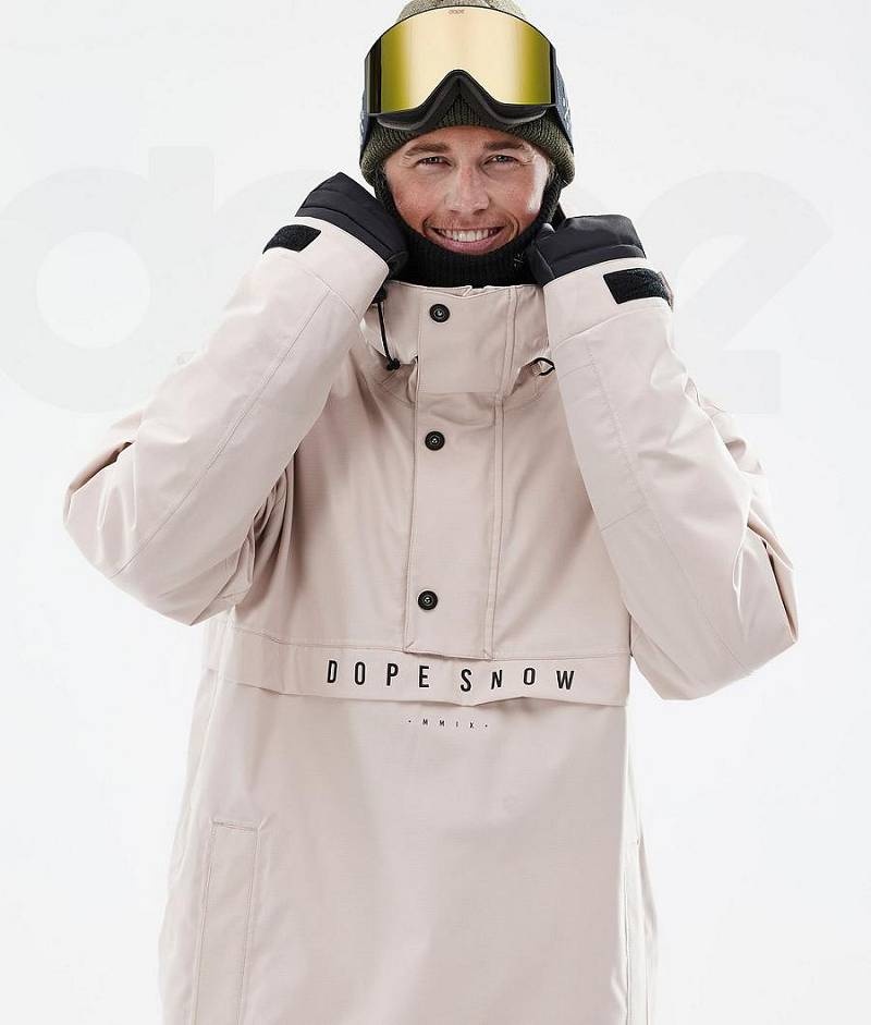 Beige Men's Dope Legacy Snowboard Jackets | India_D1447