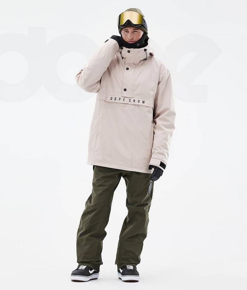 Beige Men's Dope Legacy Snowboard Jackets | India_D1447