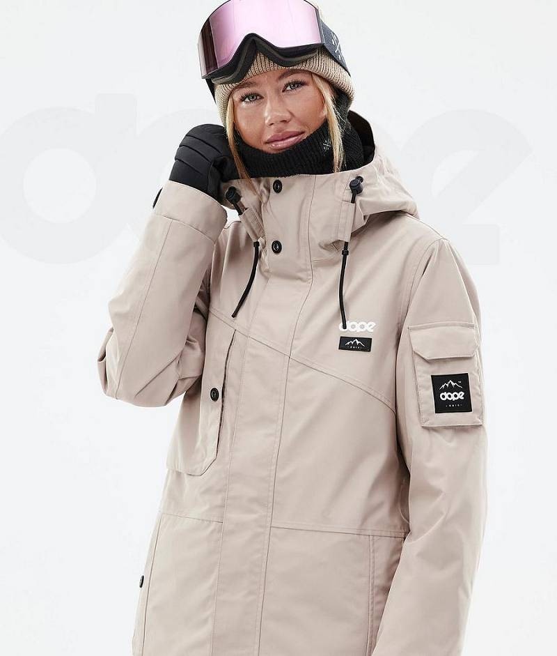 Beige Women's Dope Adept W Ski Jackets | India_D1935