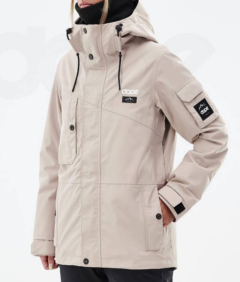 Beige Women's Dope Adept W Ski Jackets | India_D1935