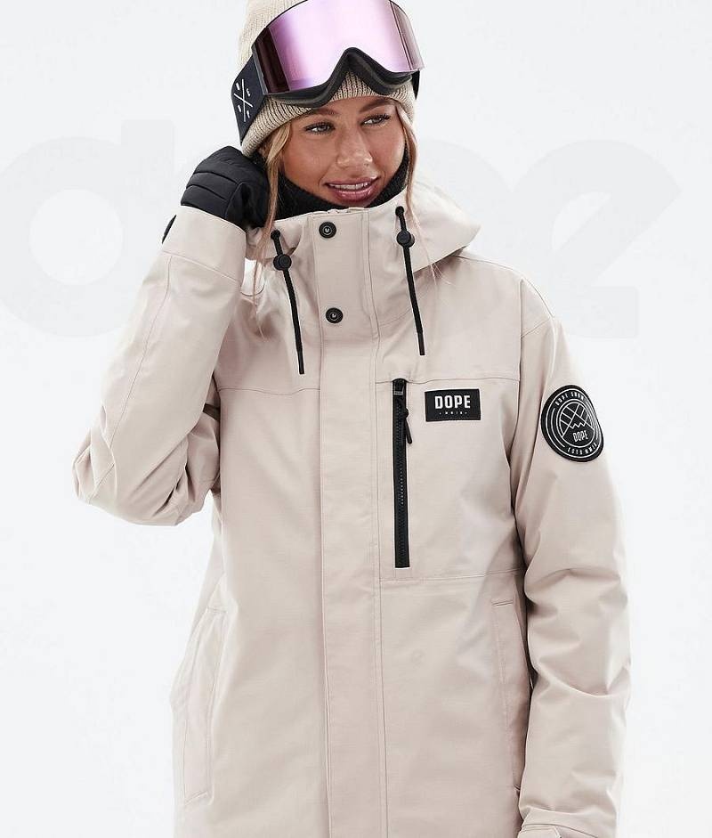 Beige Women's Dope Blizzard W Full Zip Ski Jackets | India_D1112