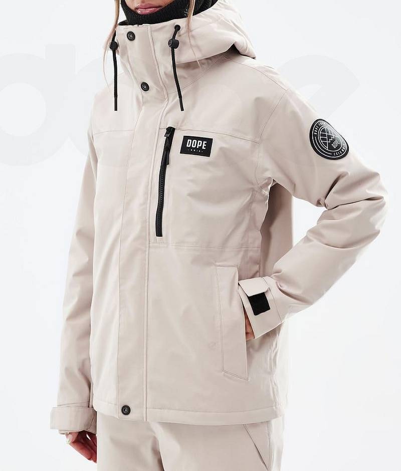 Beige Women's Dope Blizzard W Full Zip Snowboard Jackets | India_D2277