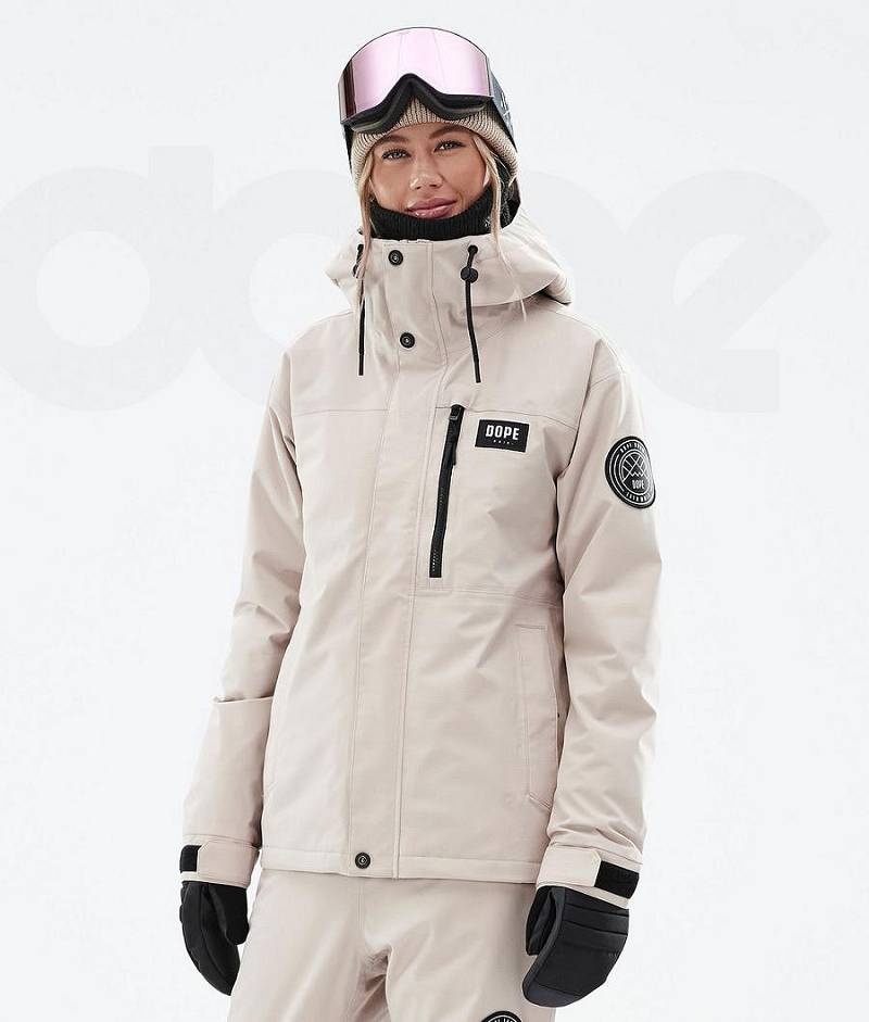 Beige Women\'s Dope Blizzard W Full Zip Snowboard Jackets | India_D2277