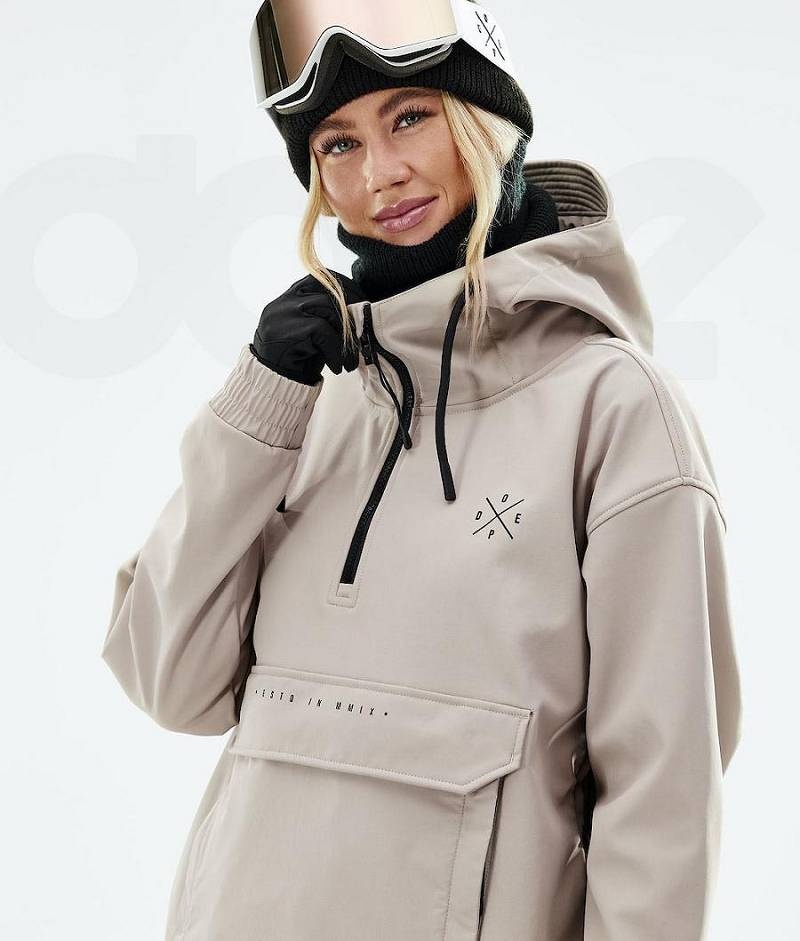 Beige Women's Dope Cyclone W 2021 Ski Jackets | India_D1621