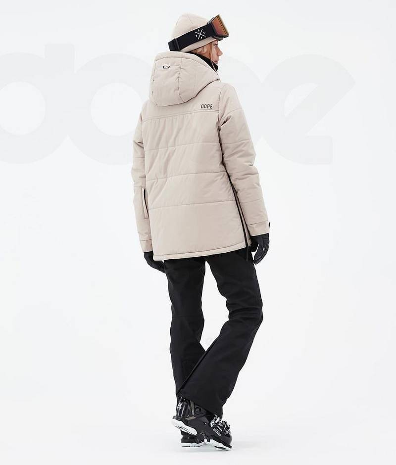 Beige Women's Dope Puffer W Ski Jackets | India_D2384