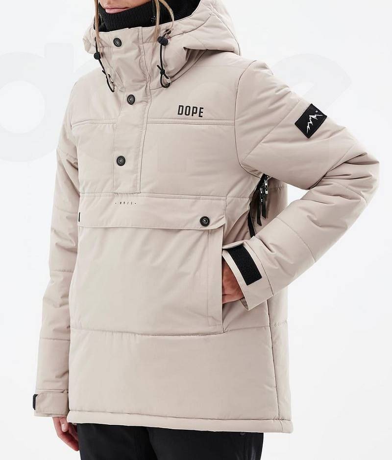 Beige Women's Dope Puffer W Ski Jackets | India_D2384