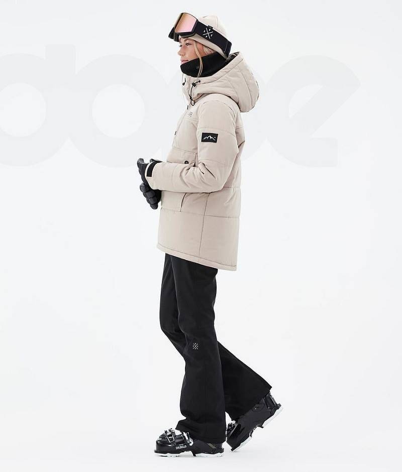 Beige Women's Dope Puffer W Ski Jackets | India_D2384