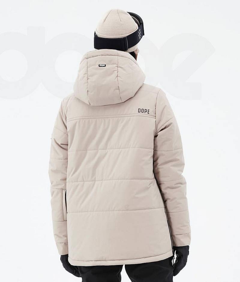 Beige Women's Dope Puffer W Ski Jackets | India_D2384