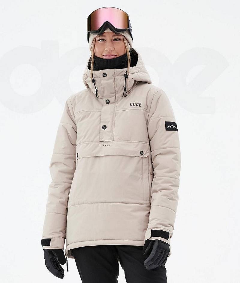 Beige Women\'s Dope Puffer W Snowboard Jackets | India_D2398