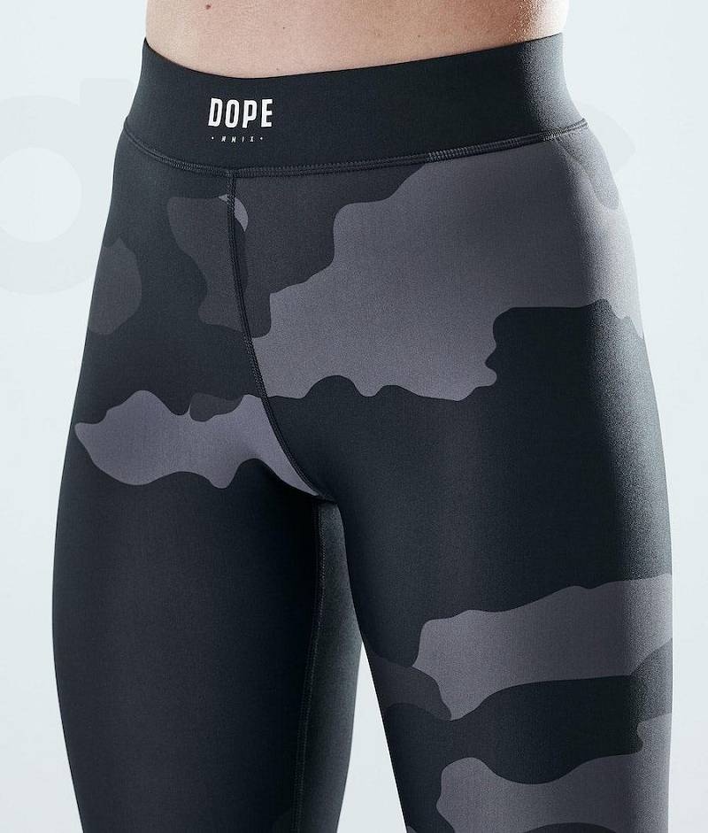 Black Camo Women's Dope Razor Leggings | India_D2393