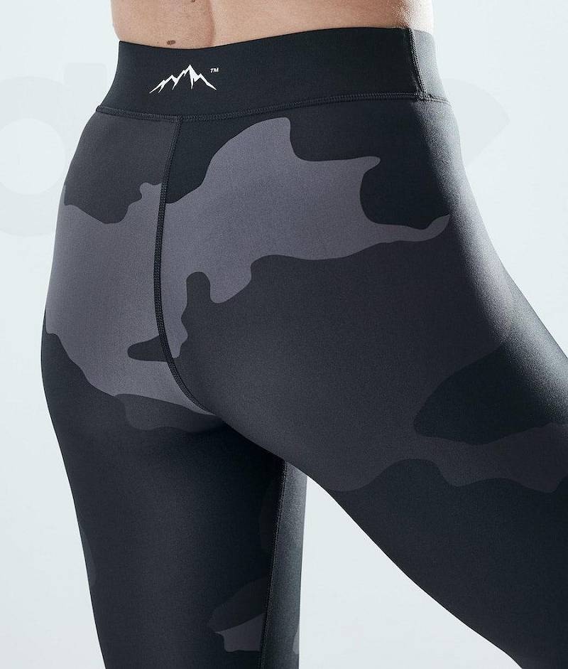 Black Camo Women's Dope Razor Leggings | India_D2393