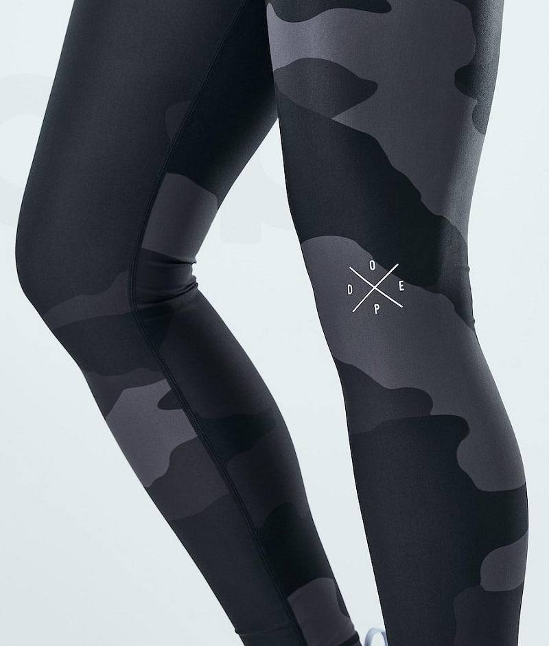 Black Camo Women's Dope Razor Leggings | India_D2393