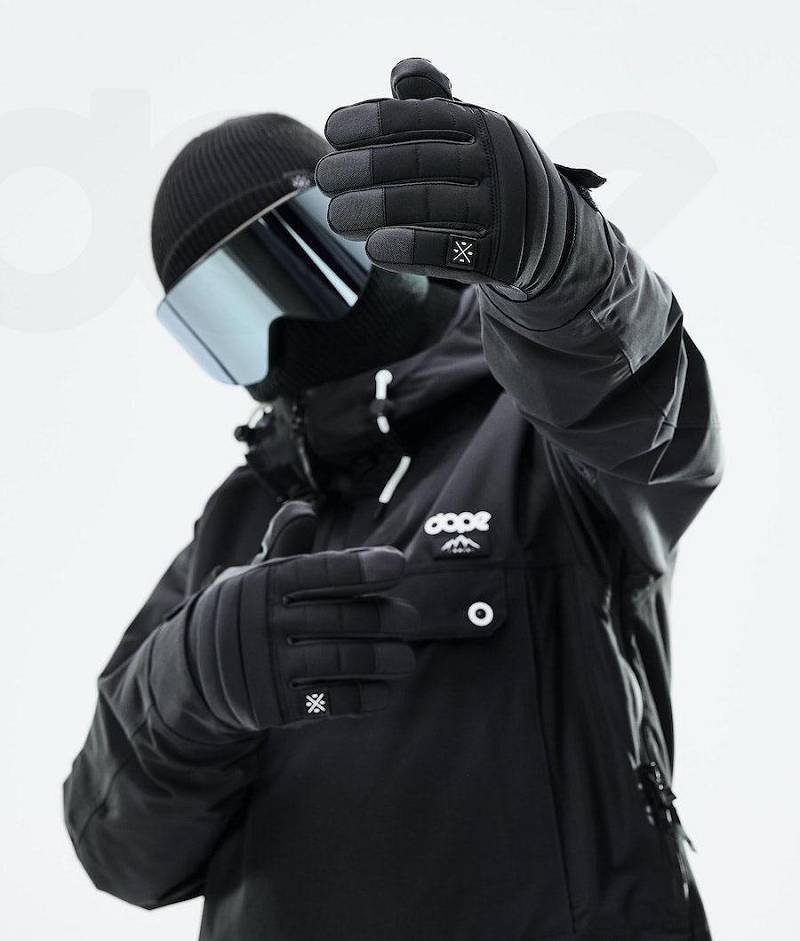 Black Men's Dope Ace 2021 Snowboard Gloves | India_D1208