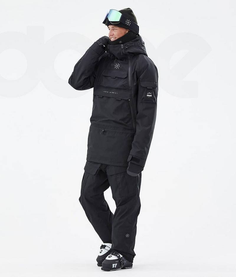 Black Men's Dope Akin Ski Jackets | India_D1700