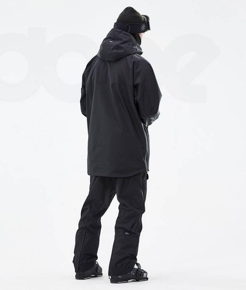 Black Men's Dope Akin Ski Jackets | India_D1700