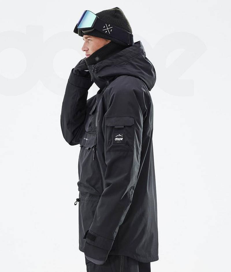 Black Men's Dope Akin Ski Jackets | India_D1700