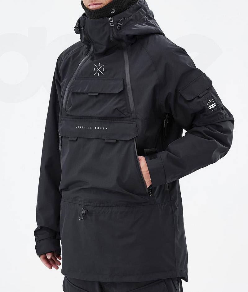 Black Men's Dope Akin Ski Jackets | India_D1700