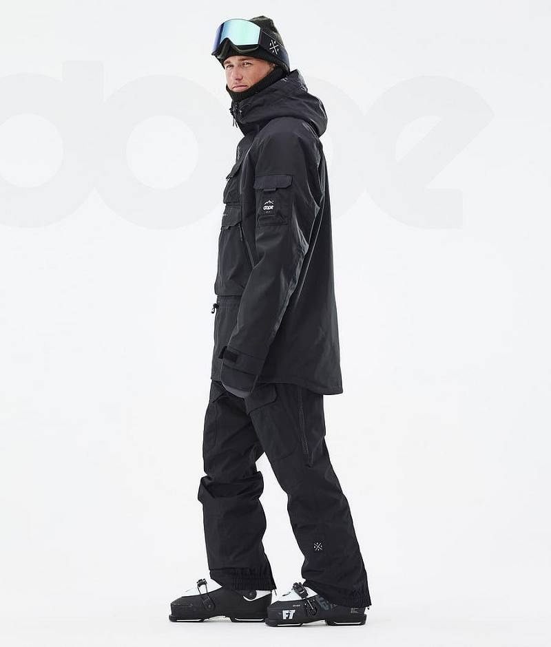 Black Men's Dope Akin Ski Jackets | India_D1700