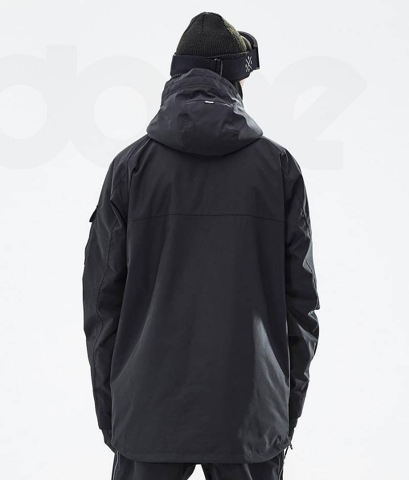 Black Men's Dope Akin Ski Jackets | India_D1700