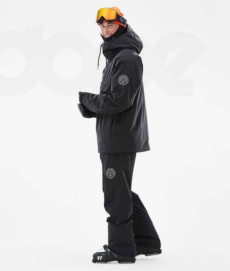 Black Men's Dope Blizzard Ski Jackets | India_D2211