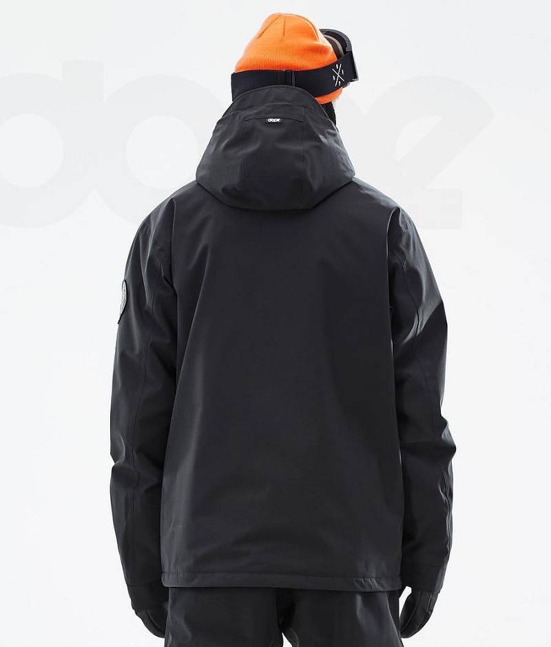 Black Men's Dope Blizzard Ski Jackets | India_D2211