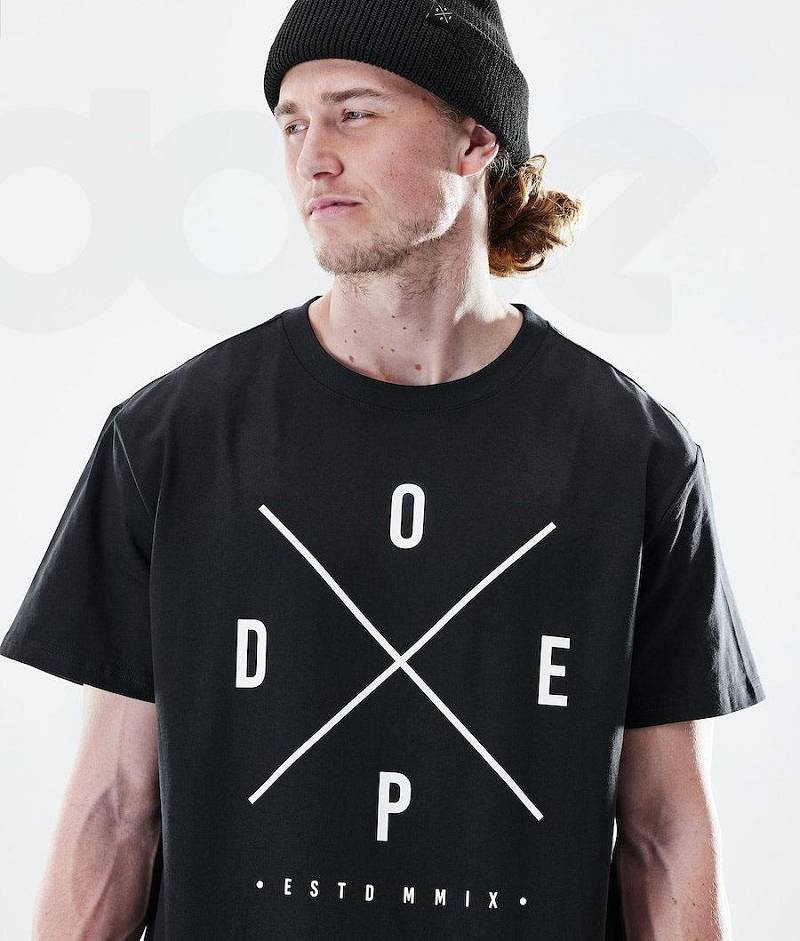 Black Men's Dope Daily T-shirts | India_D1371