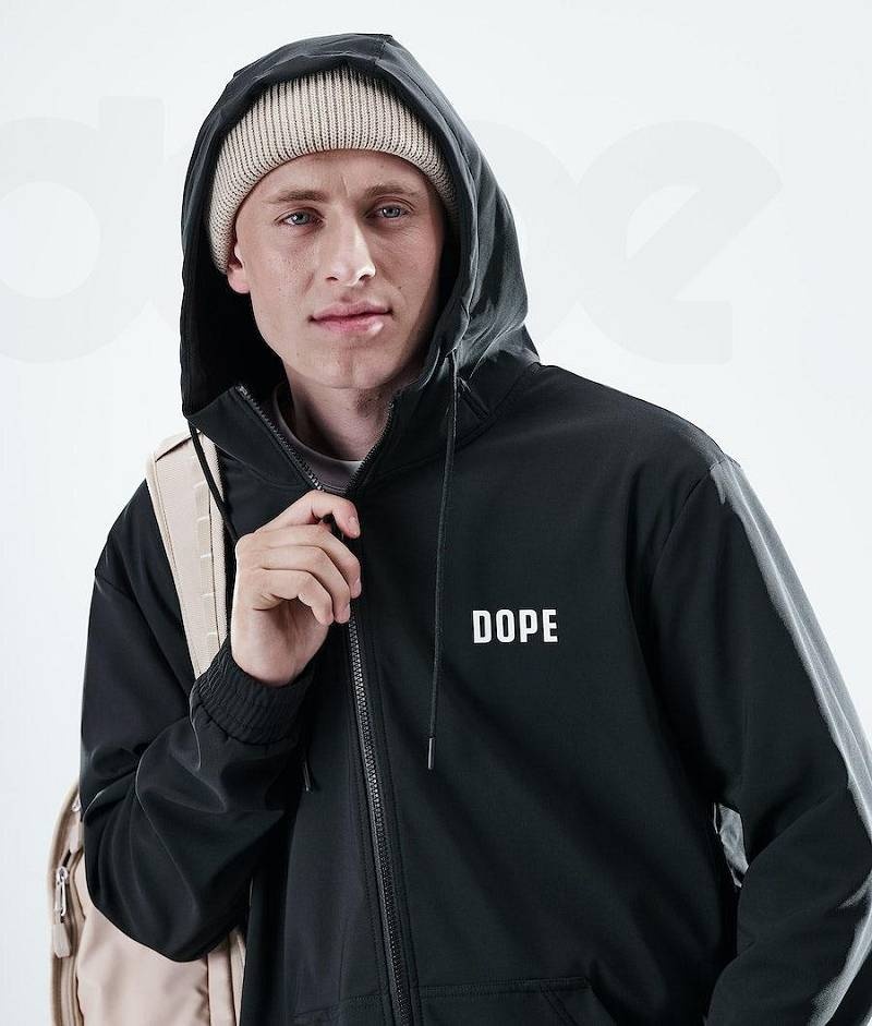 Black Men's Dope Flight Full Zip Hoodies | India_D1674