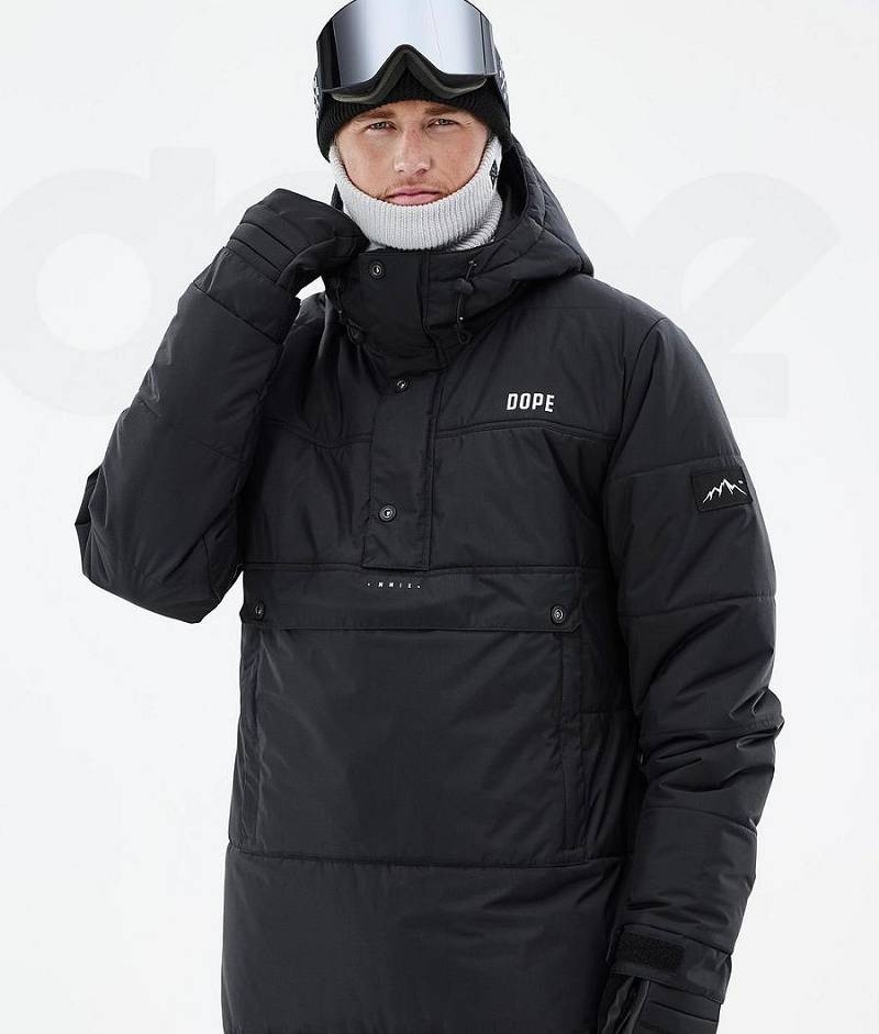 Black Men's Dope Puffer Ski Jackets | India_D1989