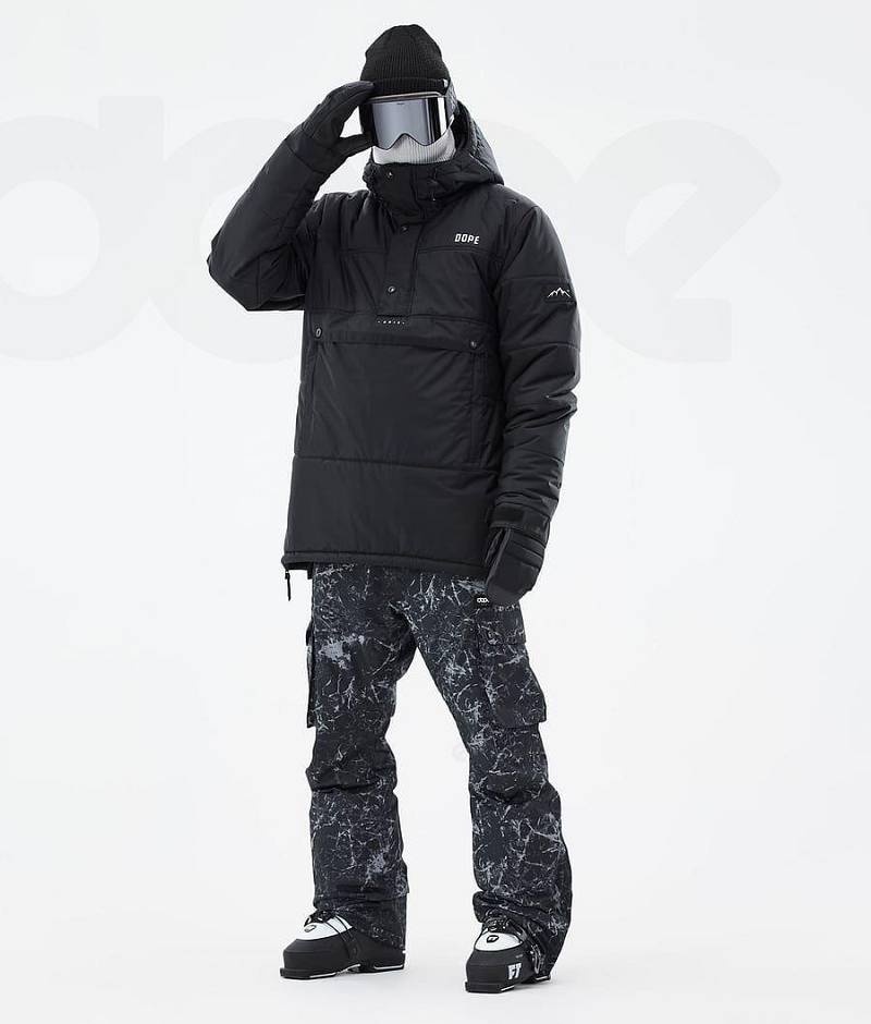 Black Men's Dope Puffer Ski Jackets | India_D1989